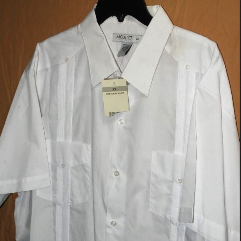 Mojito Guayabera Men's 100% Linen  Chacabana Pleats